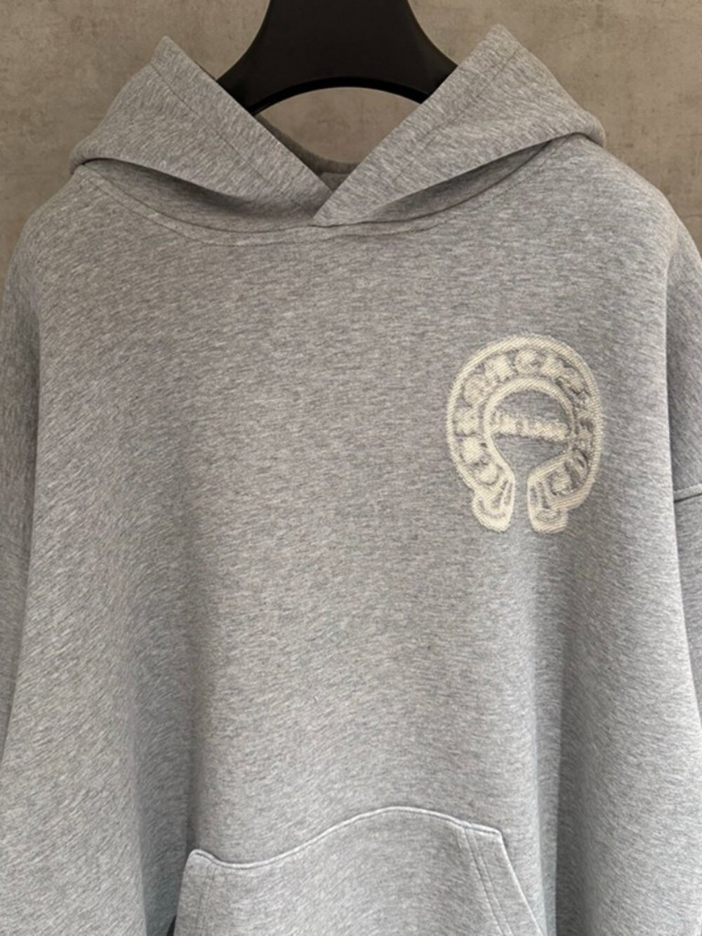 Chrome Hearts Embroidered Pattern Gray Hooded Sweatshirt Size XL - Picture 3 of 9